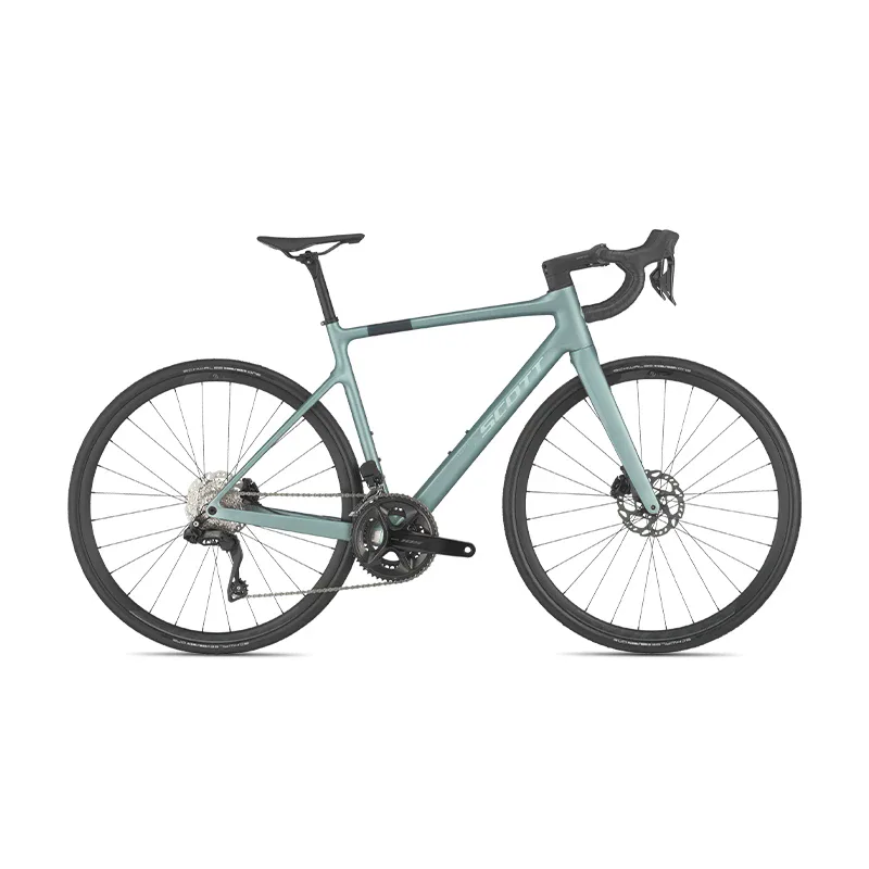 Iceberg Green SCOTT Addict 40 carbon road bike with Shimano 105 Di2